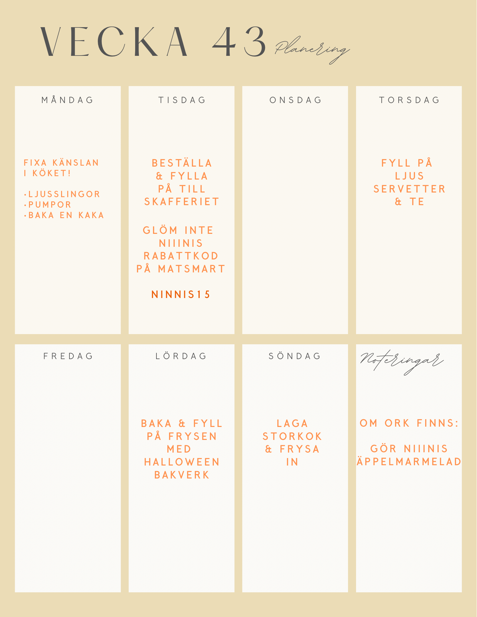 Kökets Almanacka – vecka 44