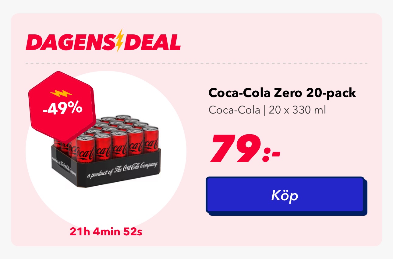 Coca-Cola Zero 20-pack – Matsmart Dagens Deal